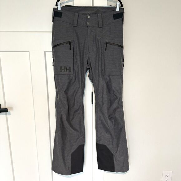Helly Hansen Elevation Shell 3.0 Waterproof Grey Ski Snowboard Pants Large RECCO - Picture 1 of 8